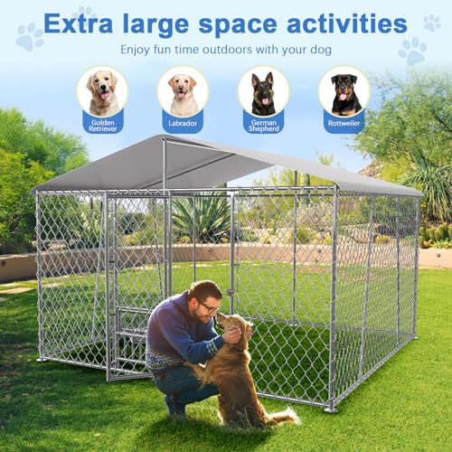Large Outdoor Dog Kennel with Cover Q12272