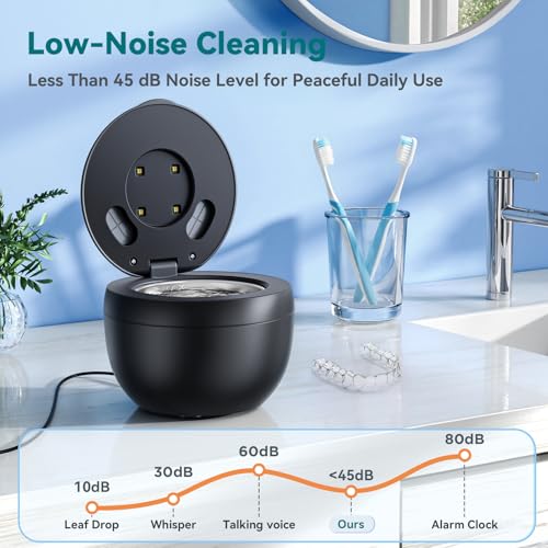 45kHz UV Ultrasonic Retainer Cleaner with Digital Timer & 4 Modes, Black L174636