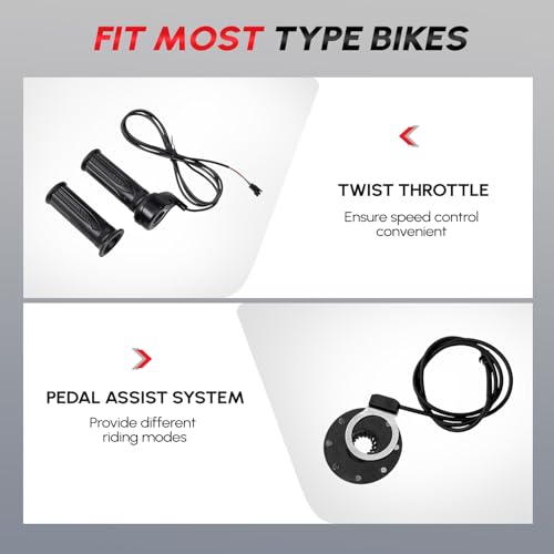 48V 1000W 26" Fat Front Wheel Electric Bike Conversion Kit with LCD Display F2724