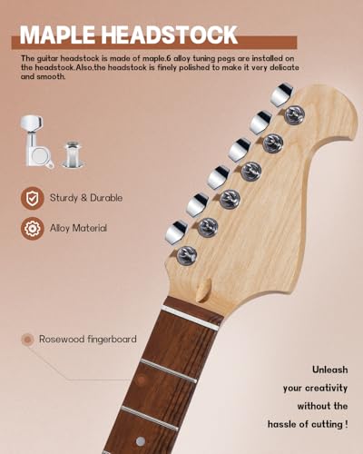DIY Single Cut Electric Guitar Kit with Mahogany Body and Neck K6833