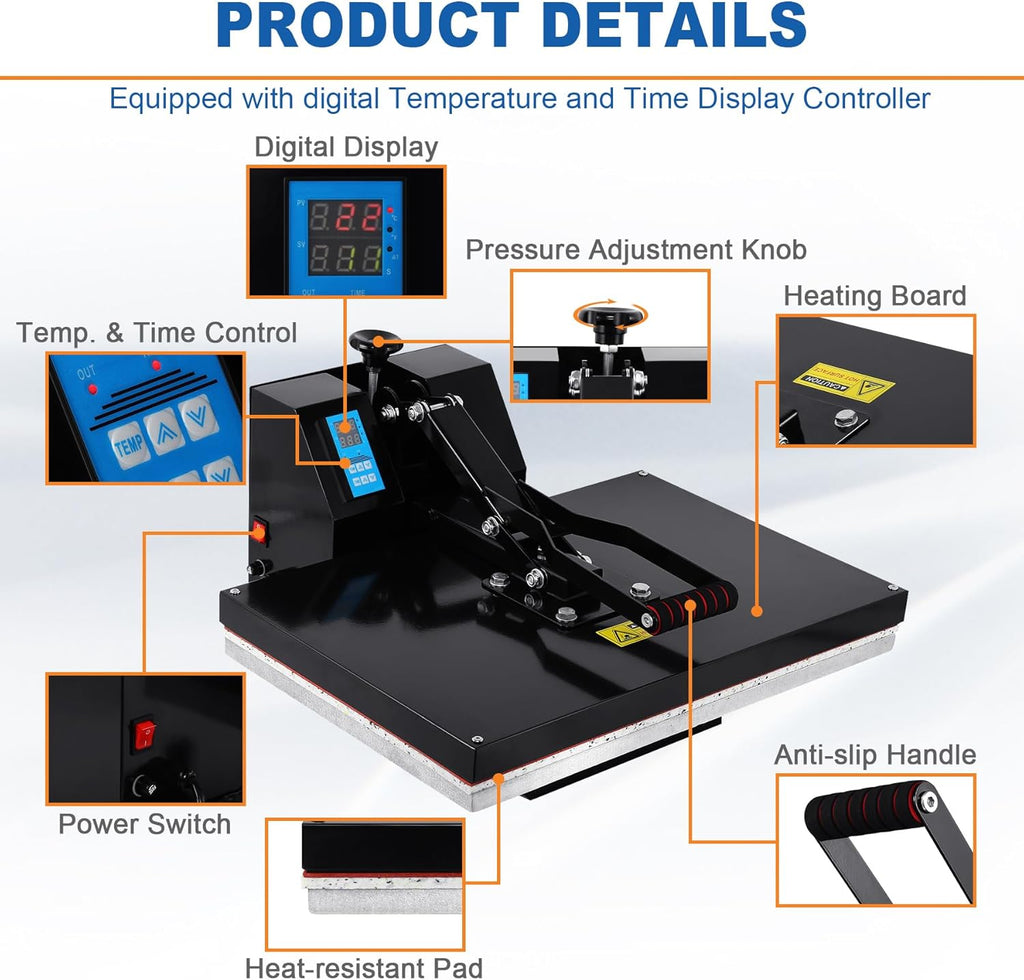 16x24" Clamshell Heat Press Machine X912