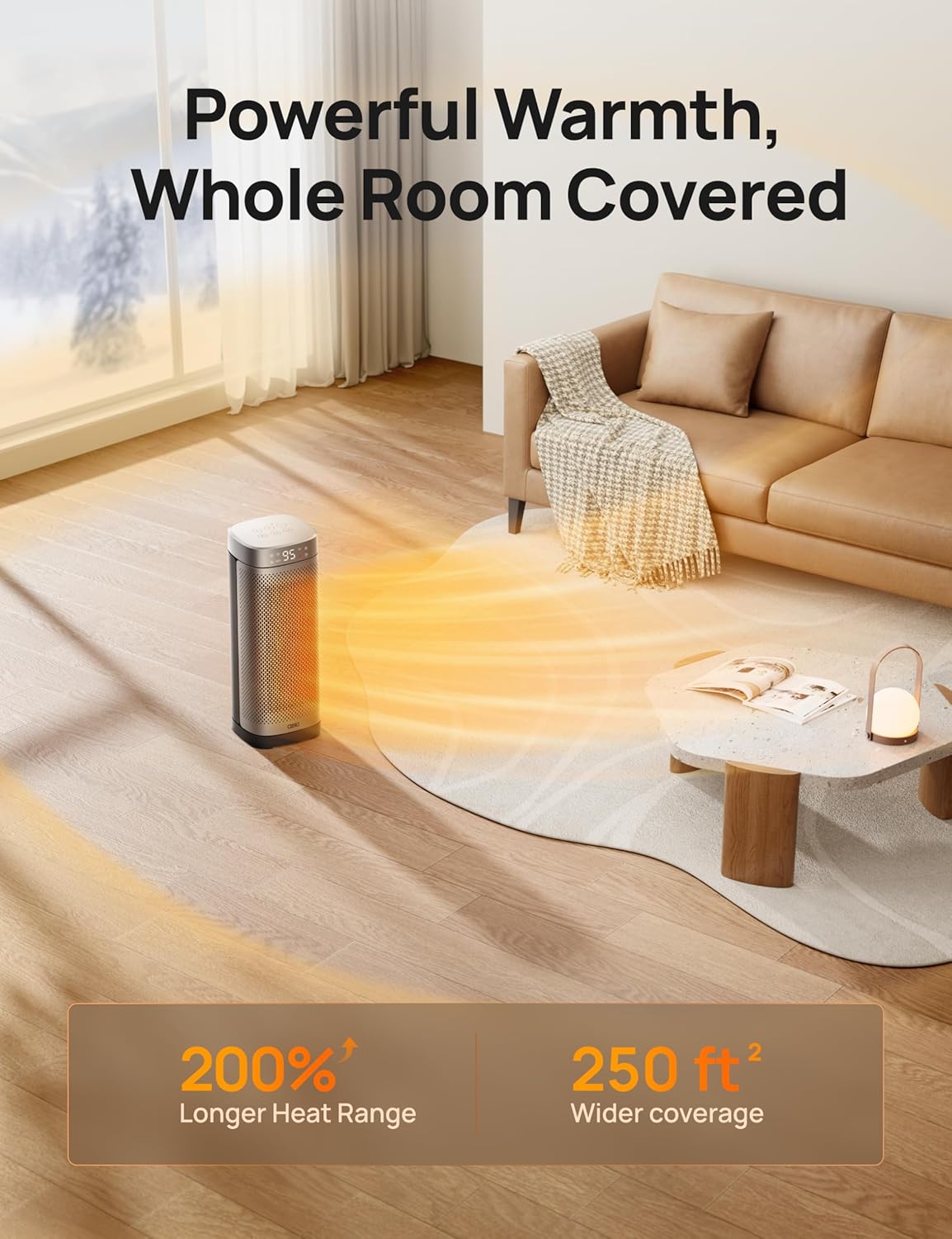 16 Inch Fast Heating Portable Ceramic Heater with Remote S656