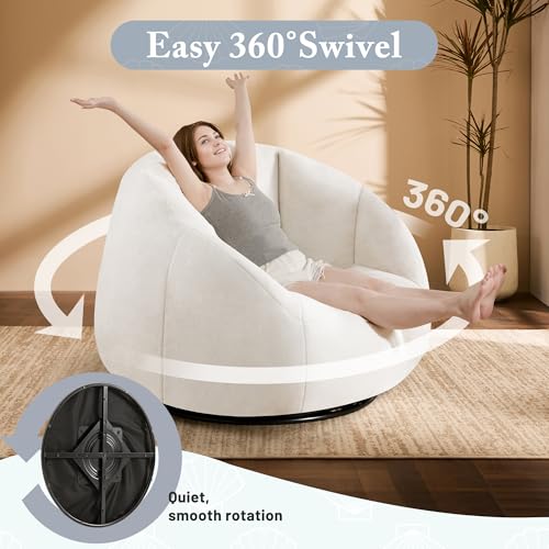 Beige Oversized Bean Bag Chair E904222