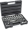 21-Piece Pass-Thru Socket Set, 3/8-Inch Drive Metric/SAE, Black Storage Case T7650