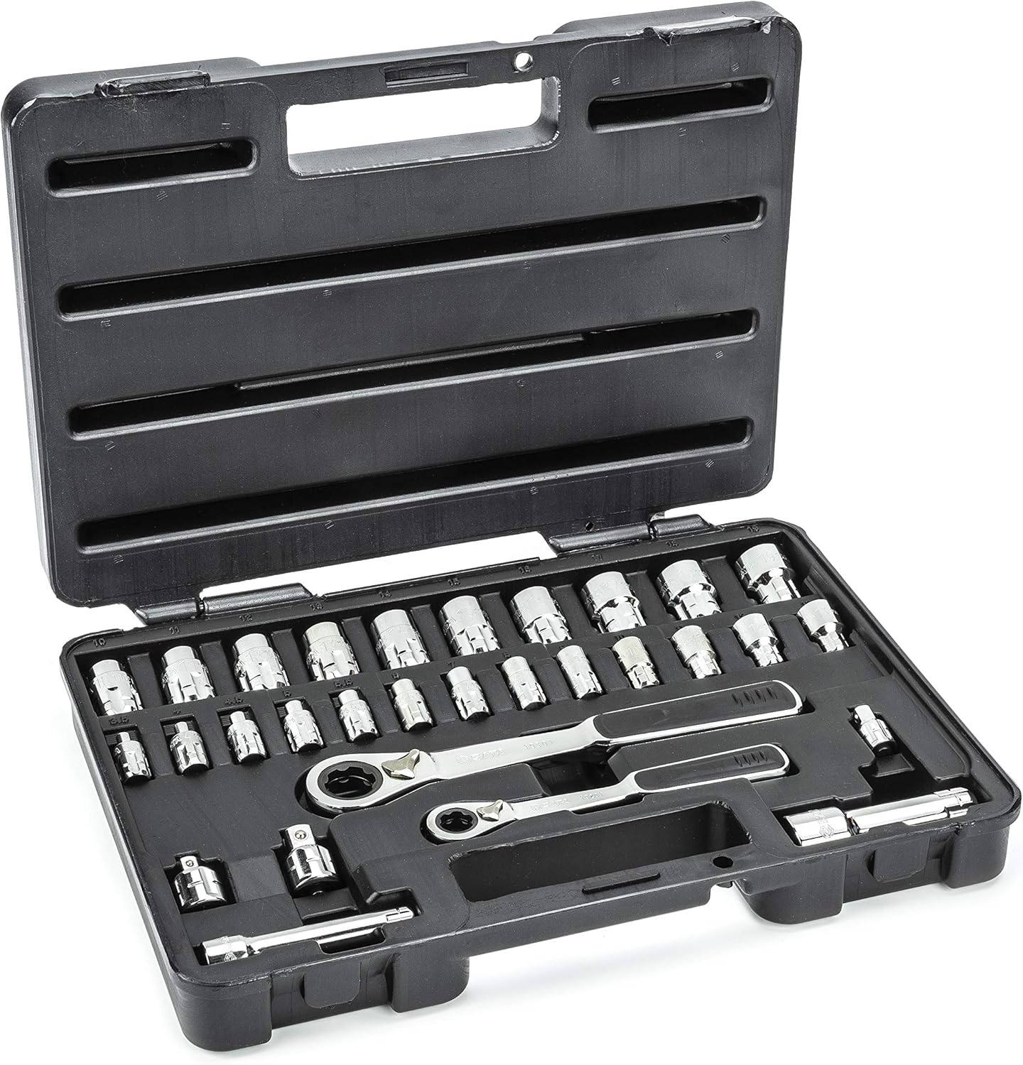 21-Piece Pass-Thru Socket Set, 3/8-Inch Drive Metric/SAE, Black Storage Case T7650