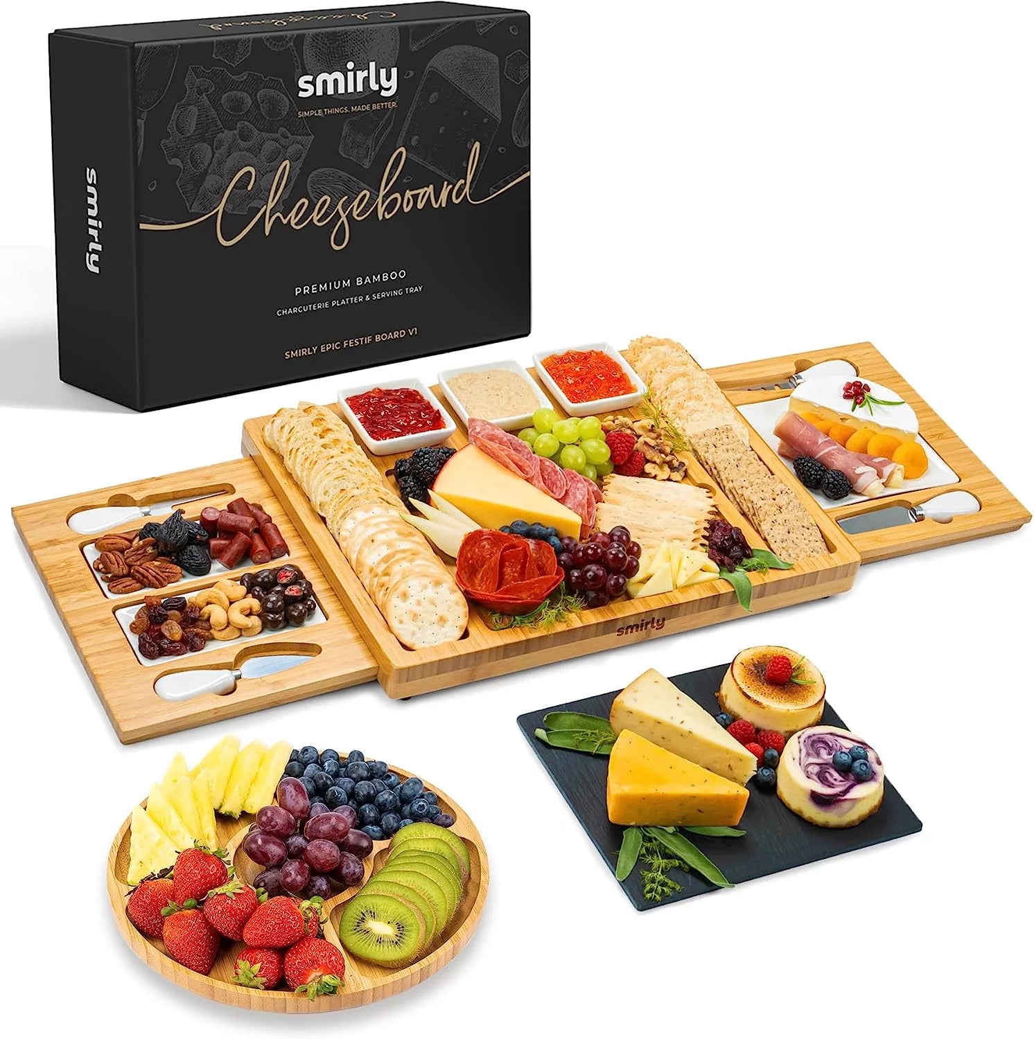 Bamboo Cheese Board and Knife Set O93708