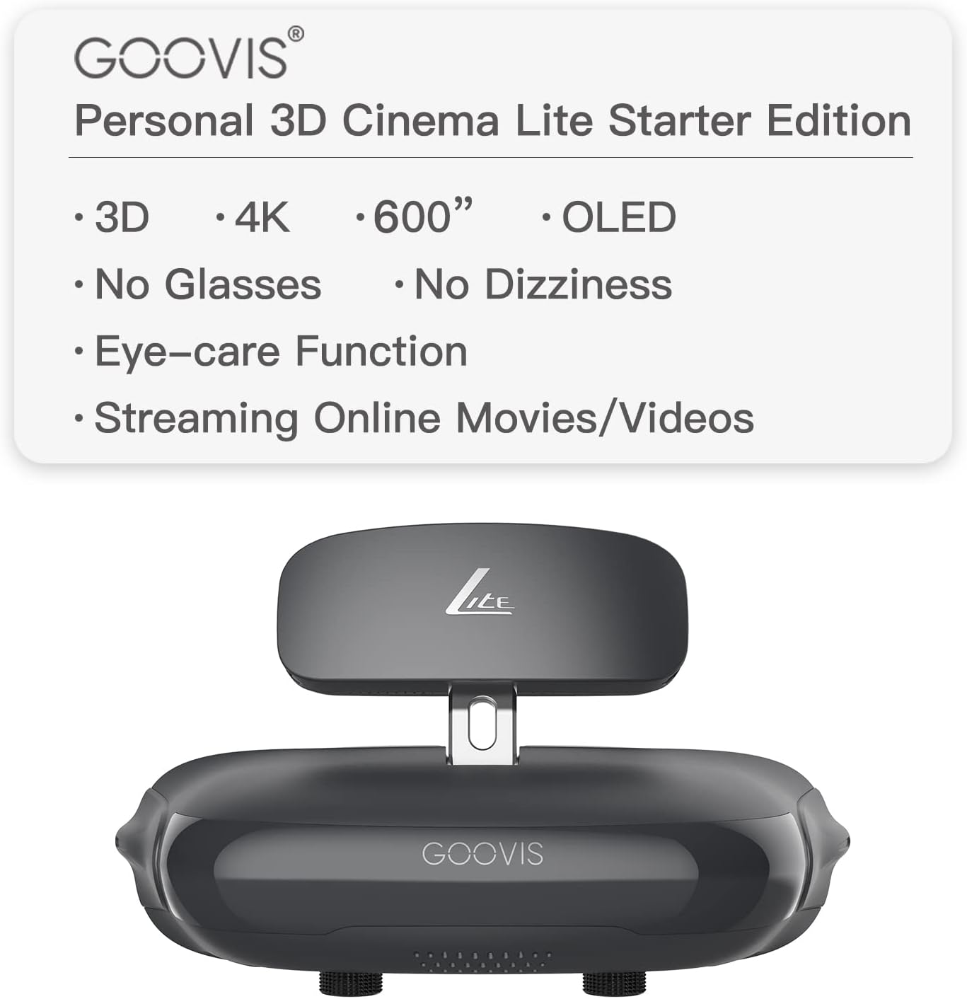 Dual 2K AMOLED Display VR Headset with Carrying Case and Elite Strap N778608
