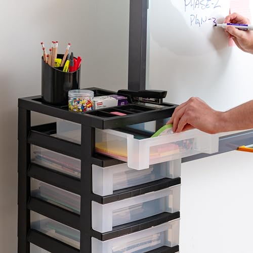 Black 10-Drawer Plastic Rolling Cart W627058
