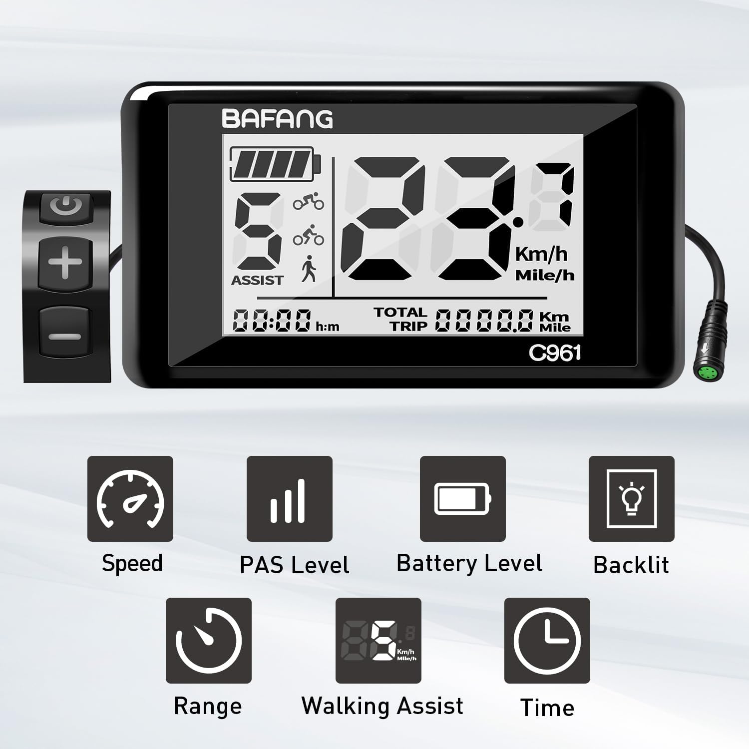 eBike Display for BAFANG Motor Electric Bike Computer with PAS UART Protocol S891