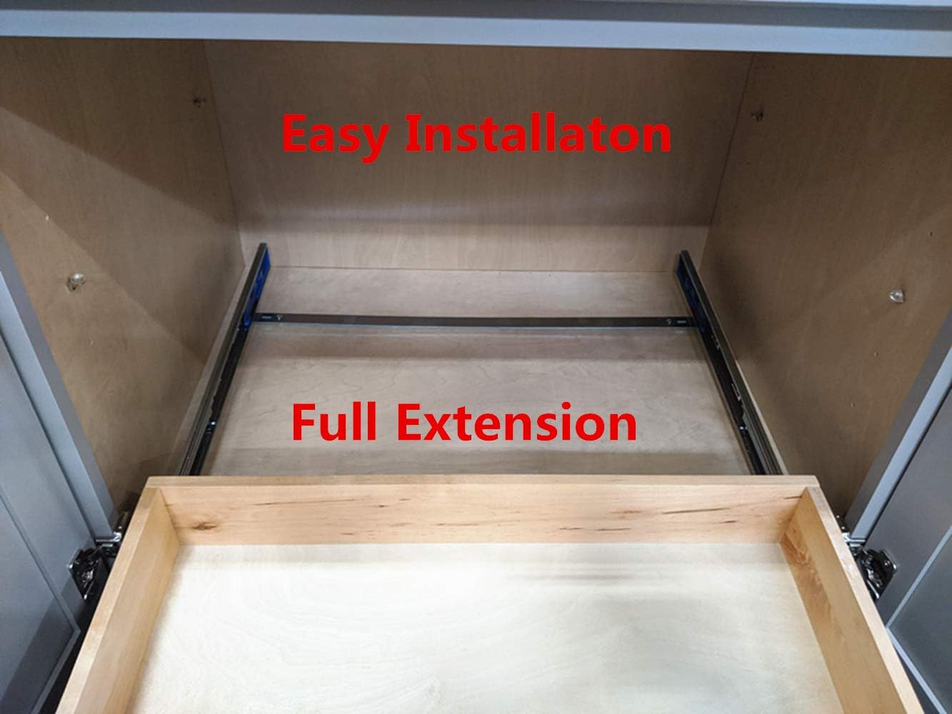 Soft Close Wooden Under Cabinet Pull Out Drawer Organizer (26 Inch) L4137