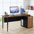 55 inch Computer Desk with Drawers and Storage Cabinet N607