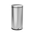 30L Brushed Stainless Steel Step Trash Can O6948