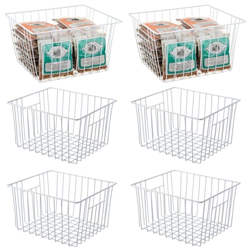 White Wire Freezer Organizer Baskets, Set of 6 H6834