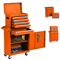 Orange 5-Drawer Rolling Steel Tool Chest with Lockable Drawers I985