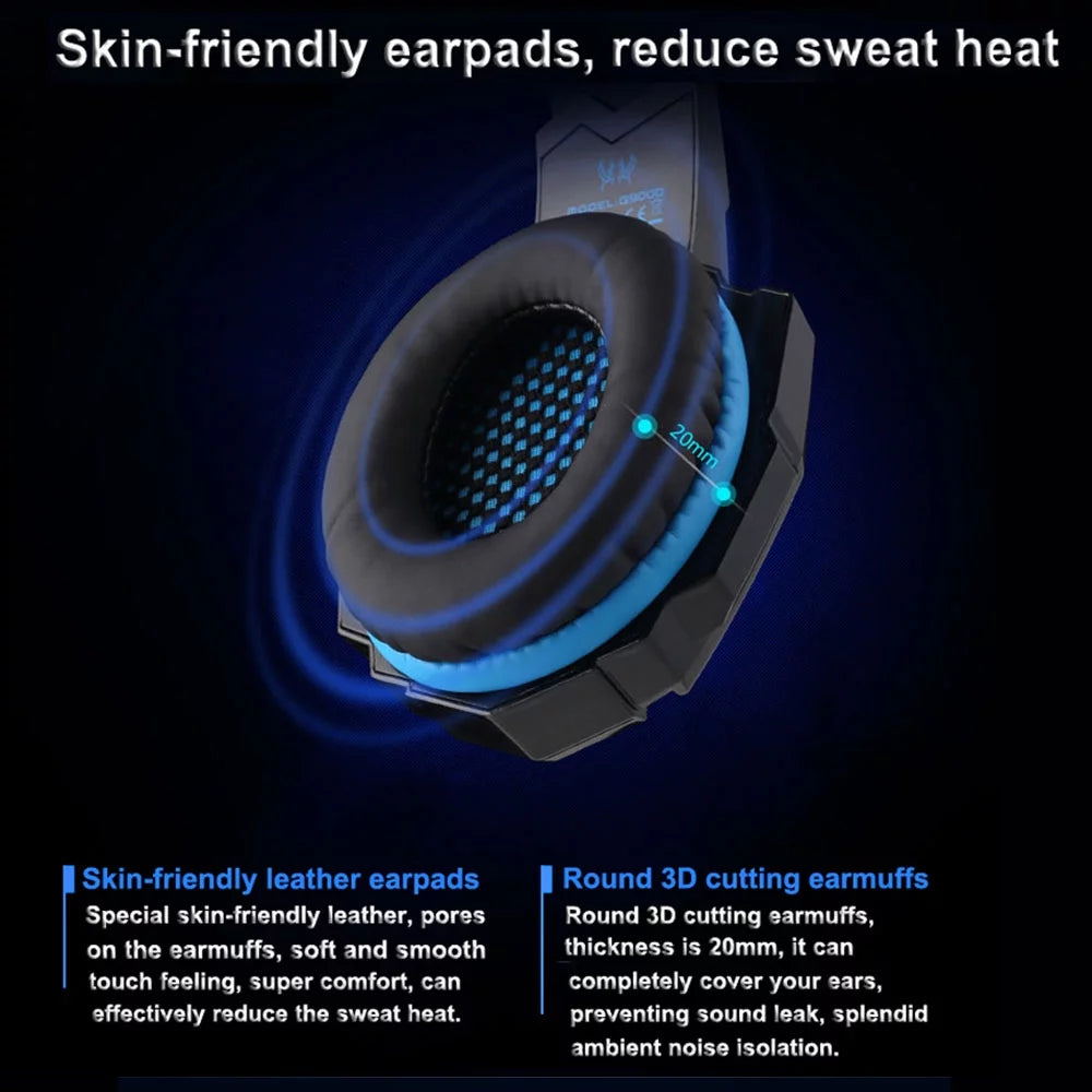 3.5mm Gaming Headphone Over Ear Headset with Mic D202