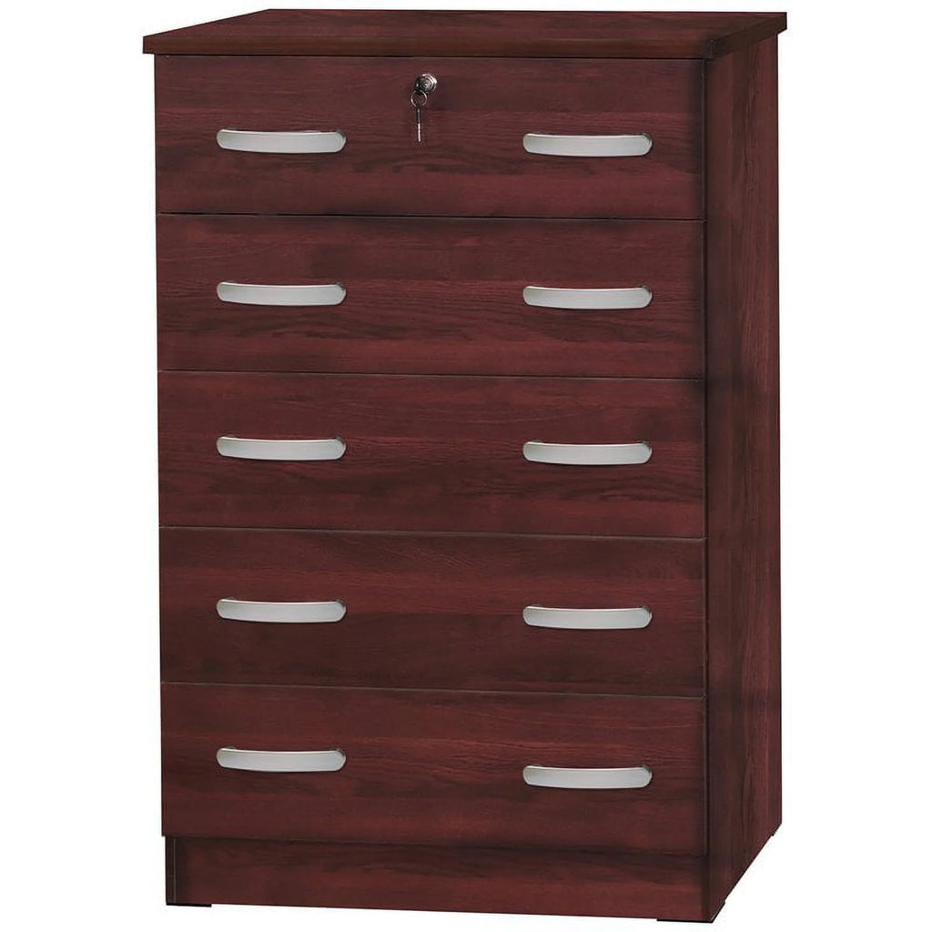 3-Piece Set with Twin Bed Dresser with Lock and Nightstand in Black O974