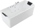 67 Inch Freestanding Acrylic Whirlpool Bathtub with 8 Jets, White T737149