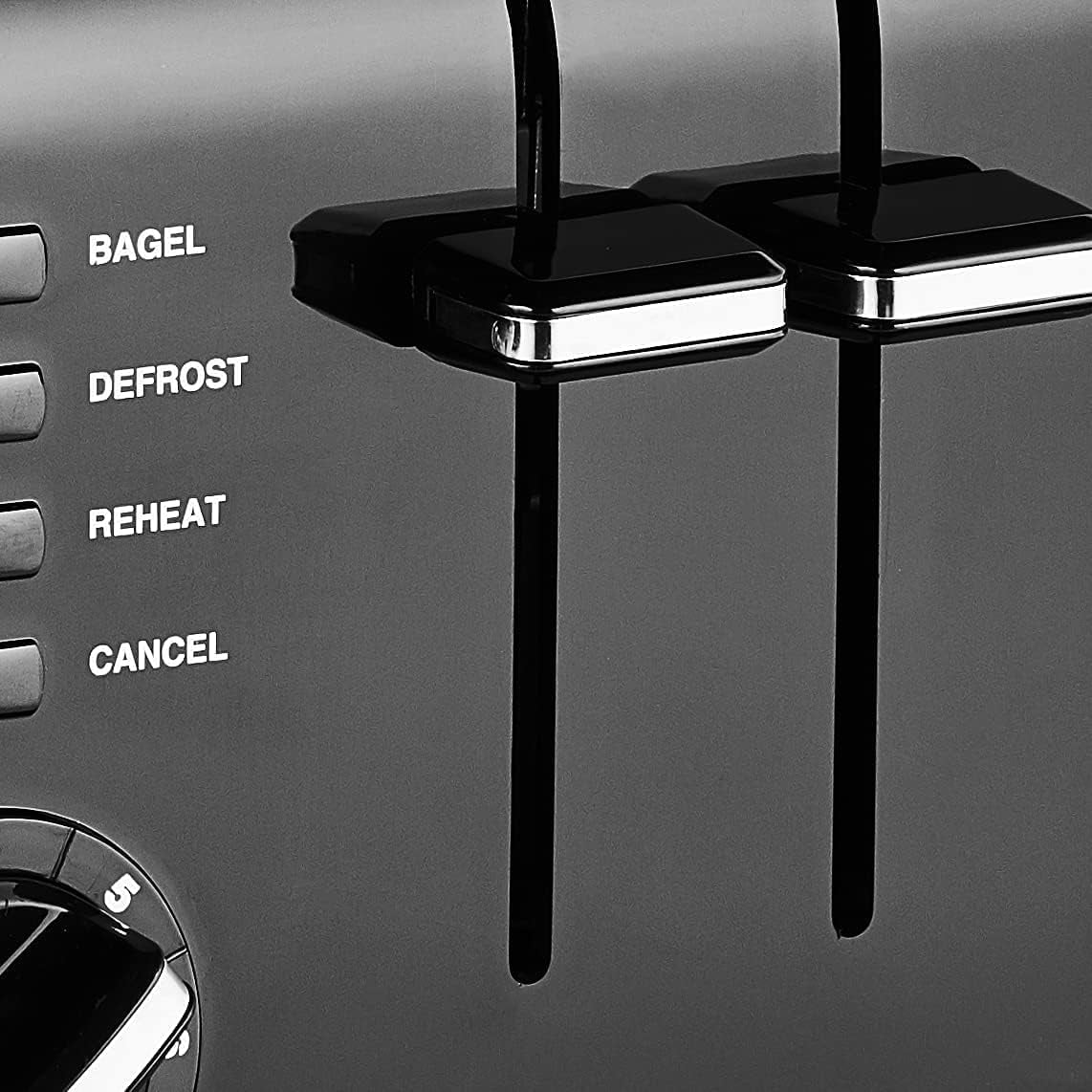 Black 4-Slice Compact Plastic Toaster J17341