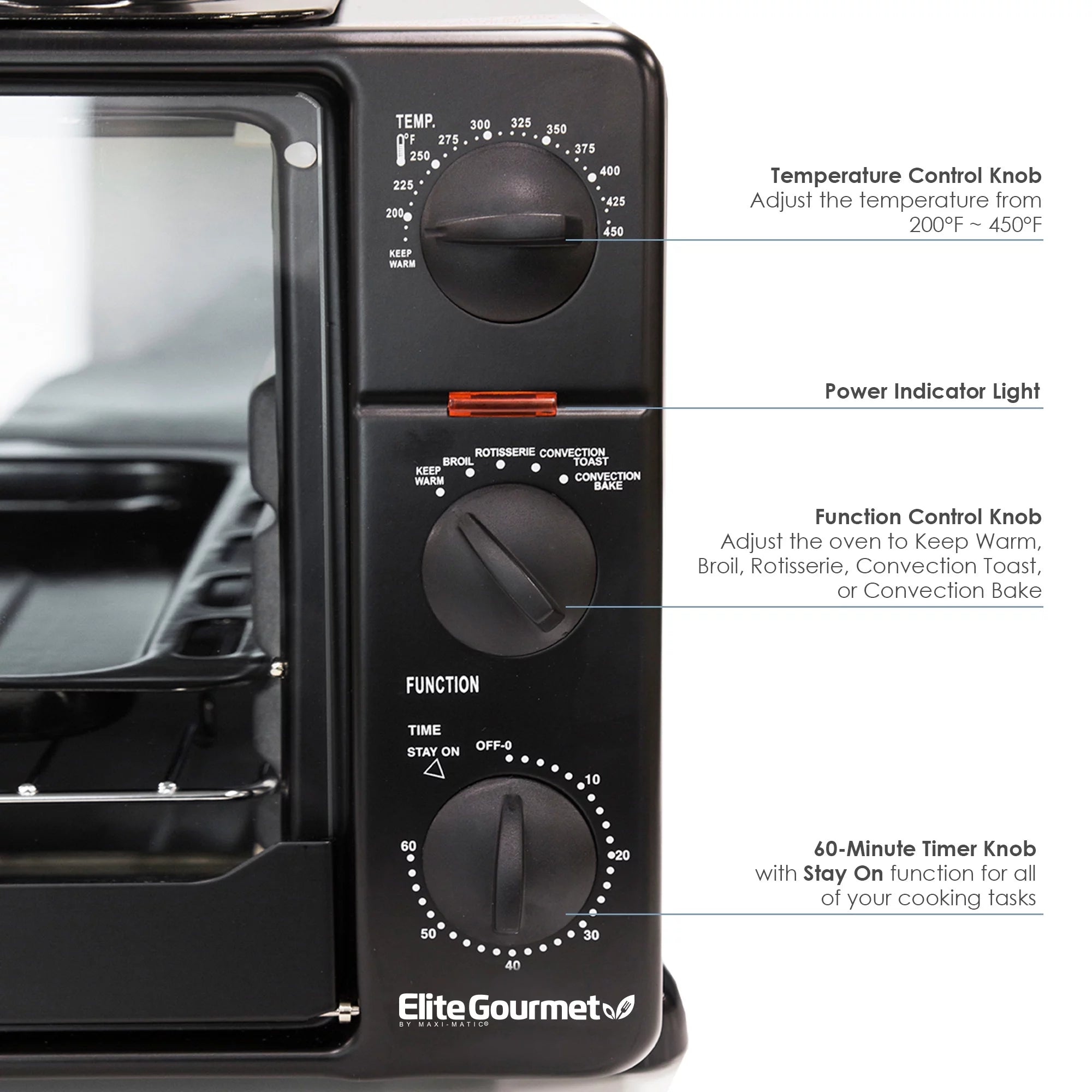 6 Slice Toaster Oven Broiler with Rotisserie Grill and Griddle O572