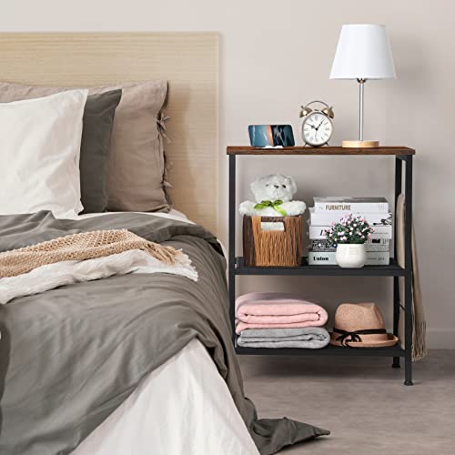 3 Tier Brown Rolling Utility Cart with Storage Z883