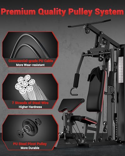 150LBS Weight Stack Multifunctional Home Gym Machine D355