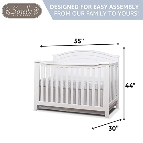 Gray Round Top 4-in-1 Convertible Wooden Crib D3384