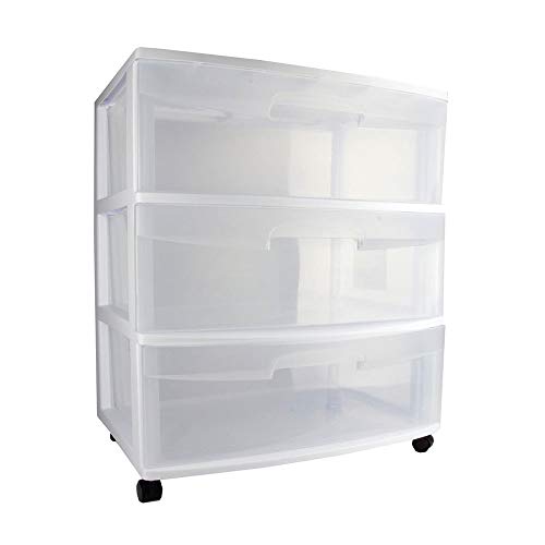 White 3 Drawer Plastic Rolling Storage Cart L10574