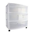 White 3 Drawer Plastic Rolling Storage Cart L10574