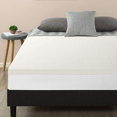 2.5 Inch Ventilated Memory Foam Mattress Topper Short Queen White P86166