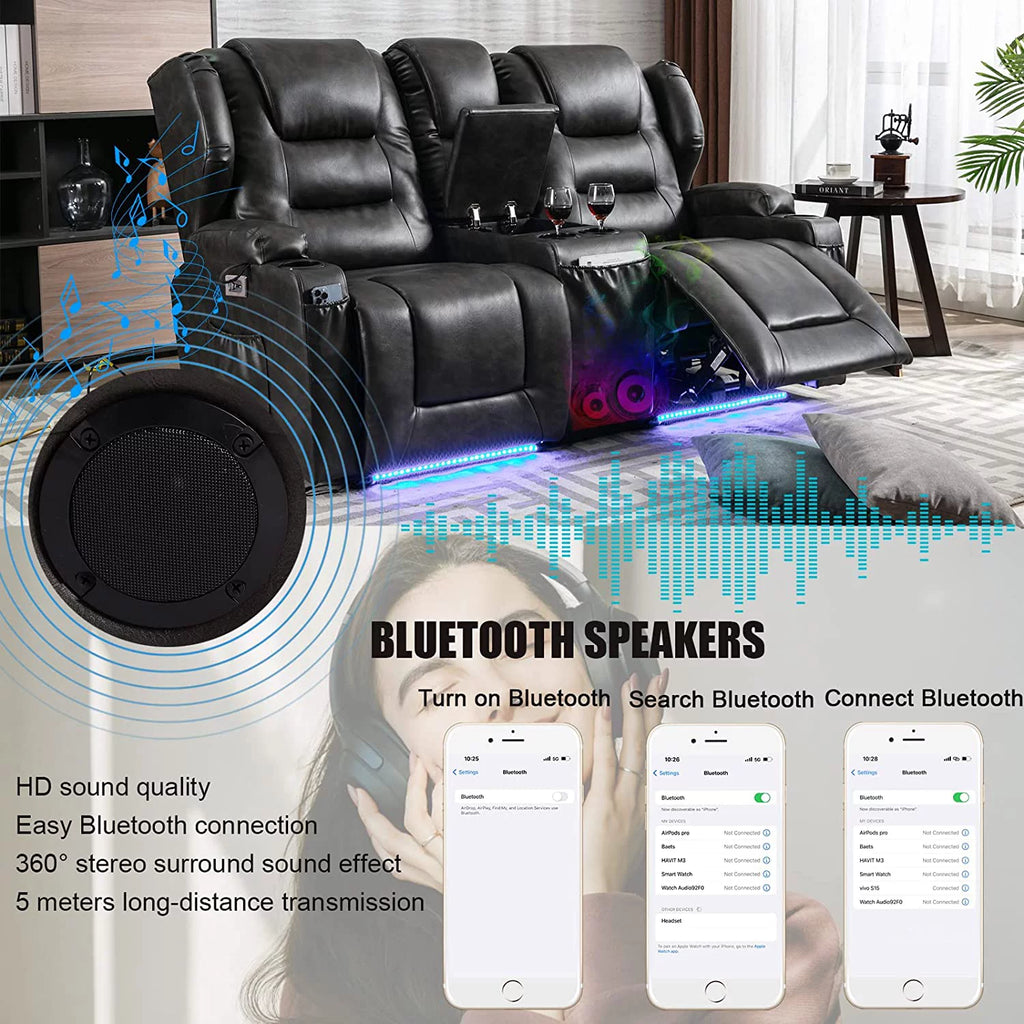 Electric Power Recline Sofa with Console Y227884