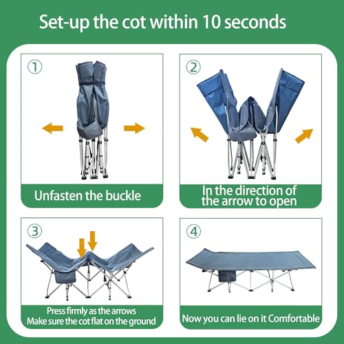 Folding Cot with Thick Pad Heavy Duty Oxford with Carry Bag I4210