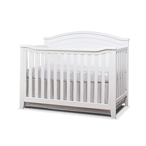 Gray Round Top 4-in-1 Convertible Wooden Crib D3384