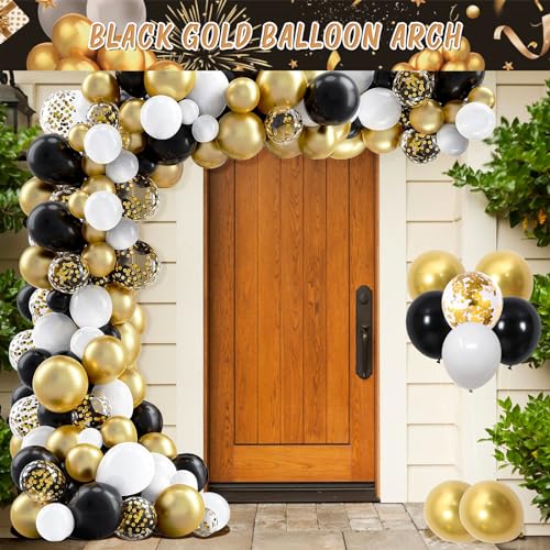 121PCS Happy Birthday Party Supplies Including Backdrop, Balloon Arch Kit, Tablecloth, Banner E6575