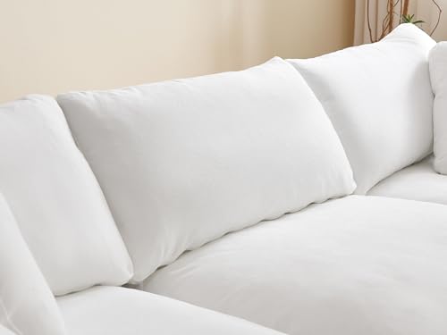 White Linen Oversized Modular Sectional Sofa N65068