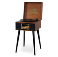 8-in-1 Turntable Music Center with Record Player, CD/MP3 Player, FM Radio, Bluetooth, USB Playback, Stereo Speakers, Espresso Y852