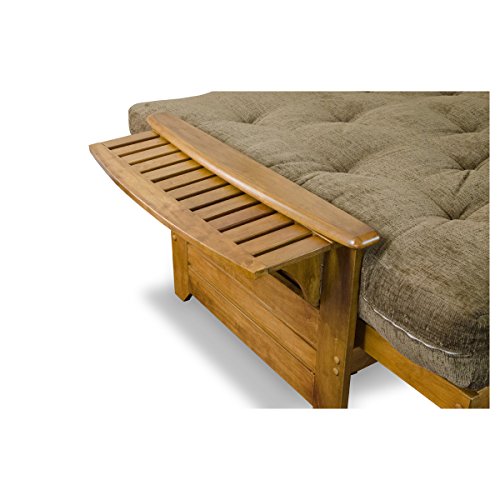 Queen Futon Frame with Drawers and Burgundy Mattress Set R877