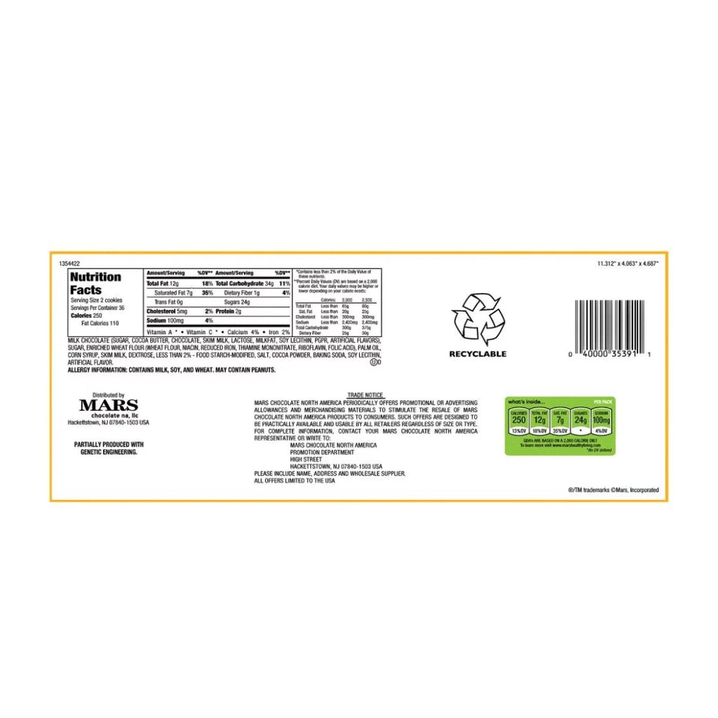 Caramel Cookie Chocolate Candy Bars 1.79-Ounce Box of 36 Count A510180