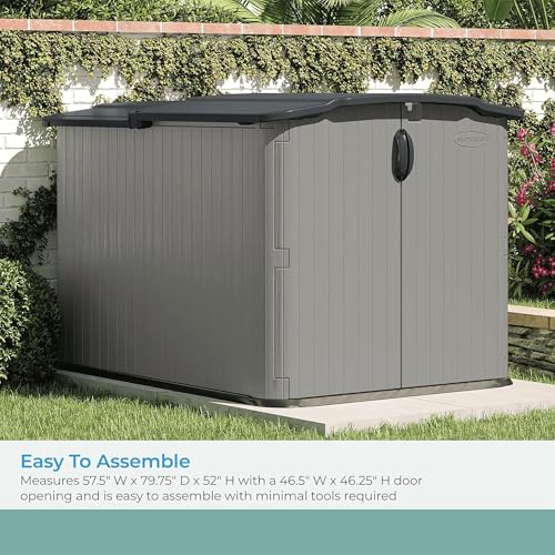 Horizontal Outdoor Storage Shed, 57.5" W x 79.75" D x 52" H U793084