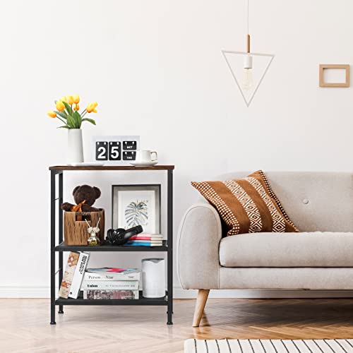 3 Tier Brown Rolling Utility Cart with Storage Z883