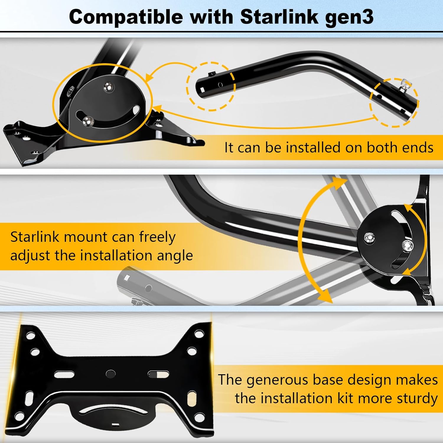 Adjustable Starlink Gen 3 Mount with Pipe Adapter M93220