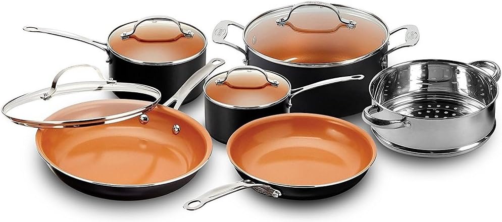 15-Piece Nonstick Titanium and Ceramic Cookware Set with Utensils Z836