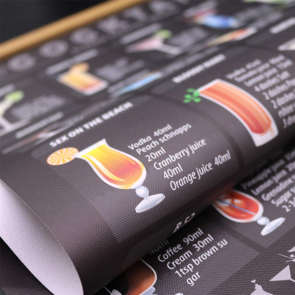 Cocktail Mixology Recipe Print Poster Canvas Art With Frame 15.7 X 27 Inch O807953