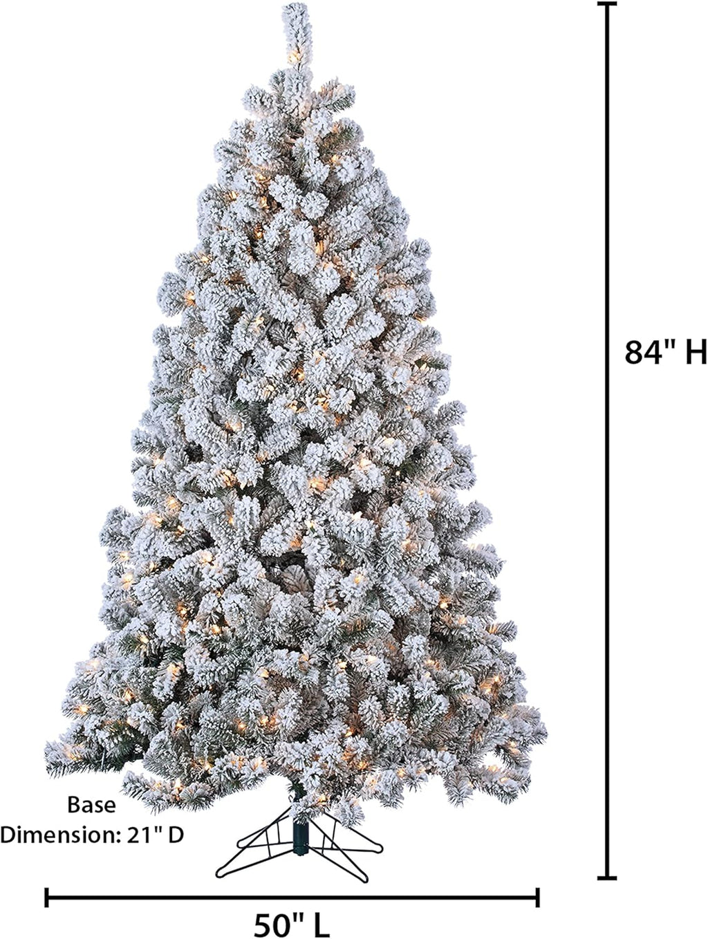 7 ft Pre Lit Clear Flocked Pine T164852