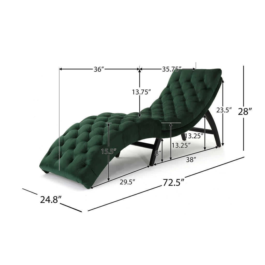 Emerald Velvet Chaise Lounge I6060