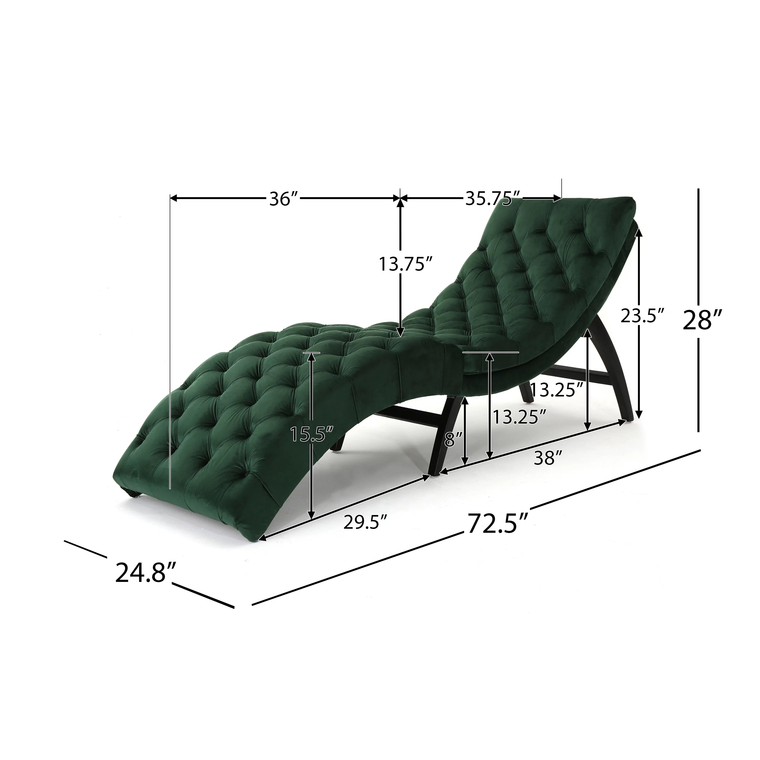 Emerald Velvet Chaise Lounge I6060
