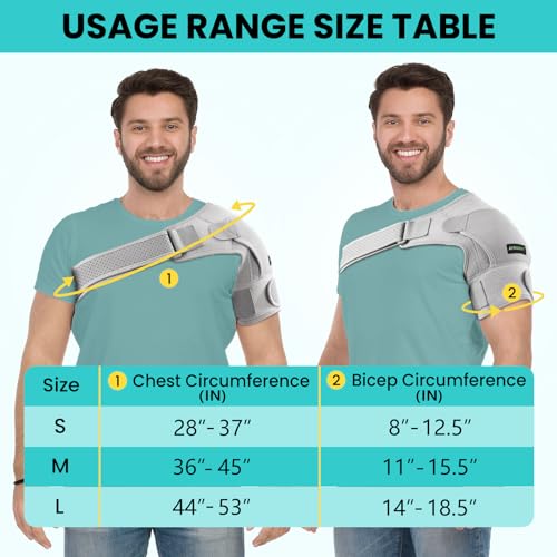 Adjustable Shoulder Brace Wrap (Gray, Small) D723079