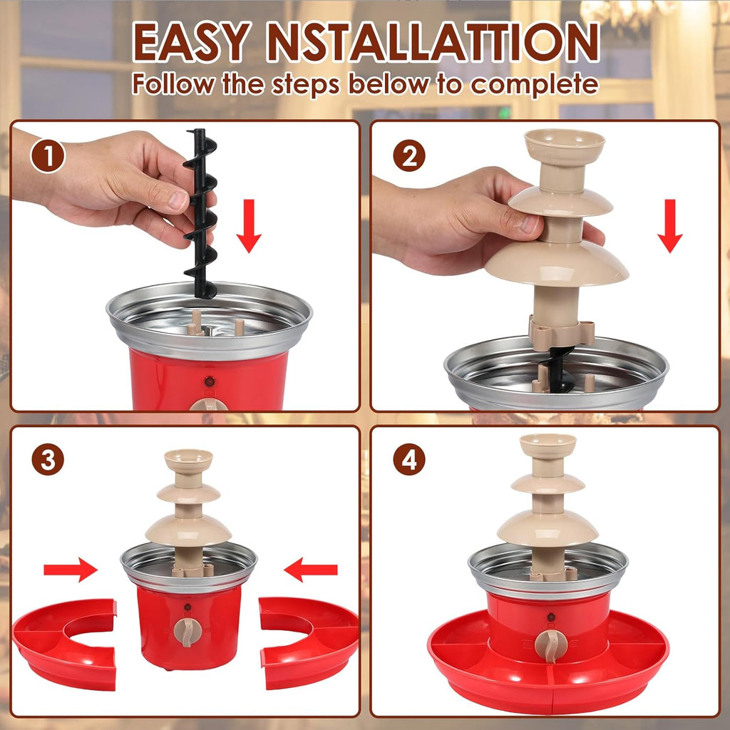 17oz Electric Chocolate Fountain Machine with Removal Serving Tray D641