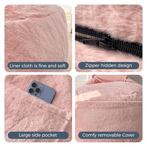 Giant Bean Bag Chair Bed, High-Density Foam Filling, Machine Washable W43765