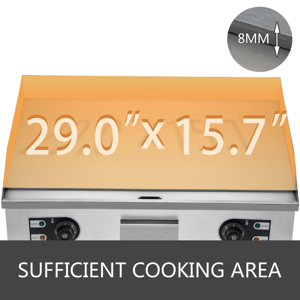 30" Electric Countertop Flat Top Griddle Non-Stick Stainless Steel R5825