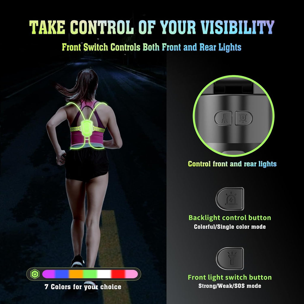 7 Lights Colors Rechargeable LED Reflective Vest G633